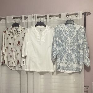 Floral and Lace Women's Blouse Set